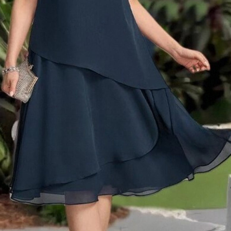 💖 [S-3XL] 👗✨️ Vestido midi de malla en capas para mujer-ES