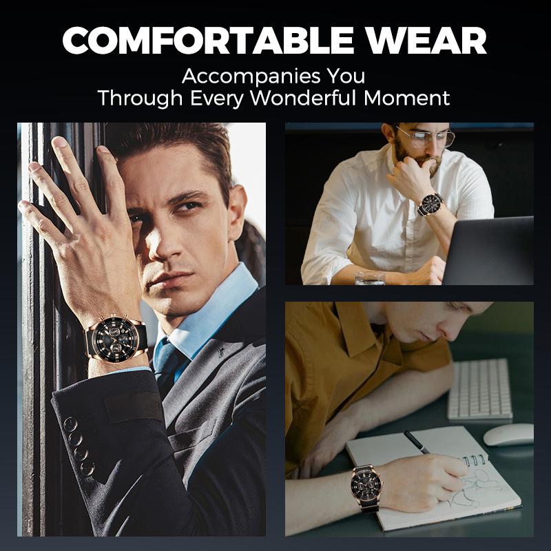Reloj de cuarzo multifuncional resistente al agua para hombre⌚-ES