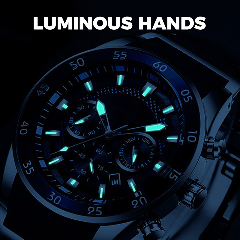 Reloj de cuarzo multifuncional resistente al agua para hombre⌚-ES