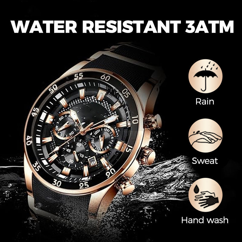 Reloj de cuarzo multifuncional resistente al agua para hombre⌚-ES