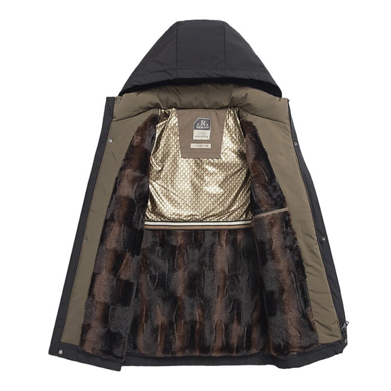 Vyriška žieminė šilta striukė su gobtuvu-LT