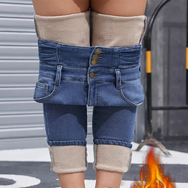 👖Tople in udobne ženske jeans hlače s flis podlogo-SI