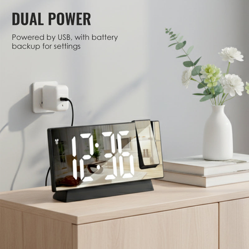🔥Ξυπνητήρι με οθόνη LED με καθρέφτη-GR