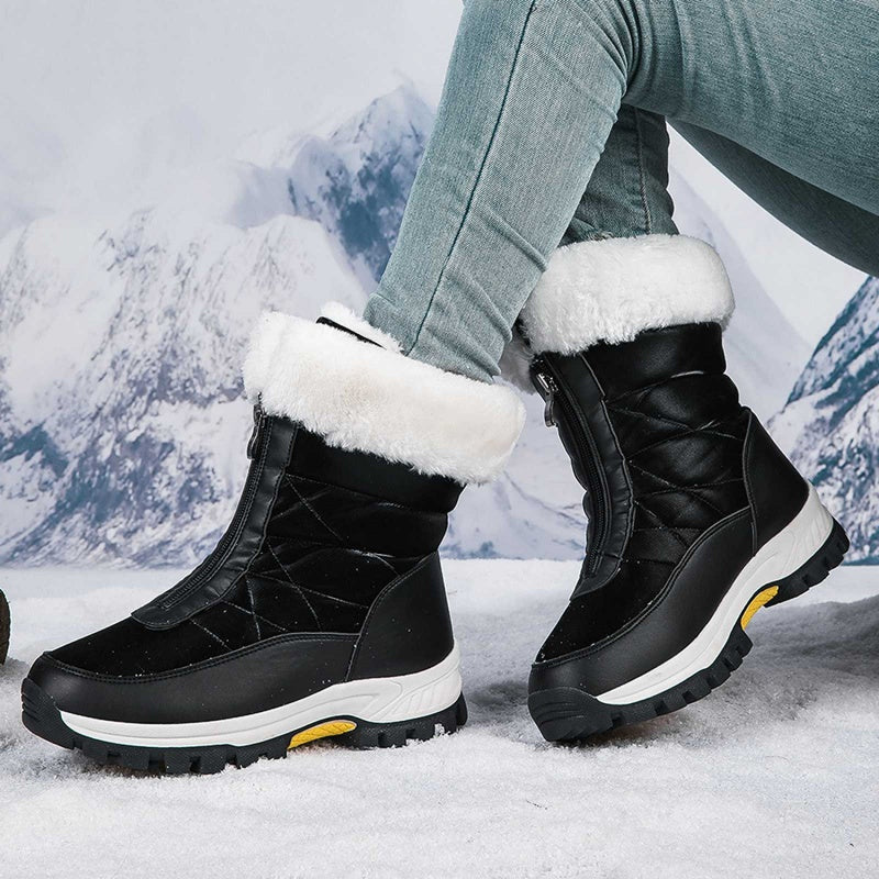 【EU36-42】❄️Botas de invierno para mujer de PU con forro de algodón y forro polar-ES