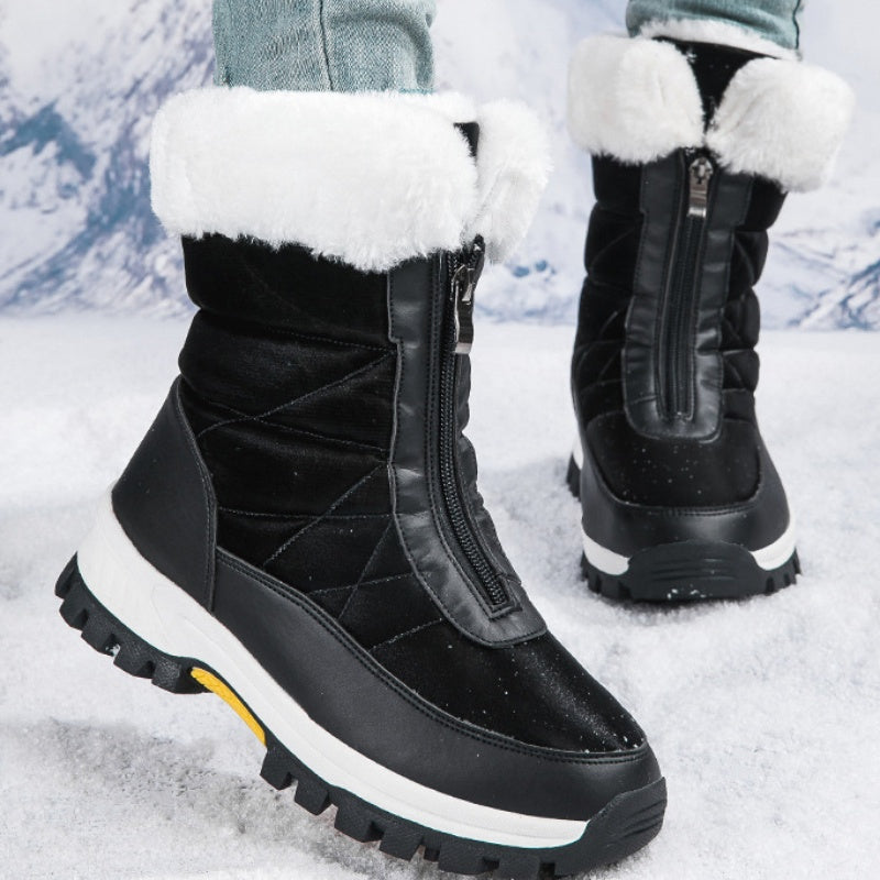 【EU36-42】❄️Botas de invierno para mujer de PU con forro de algodón y forro polar-ES