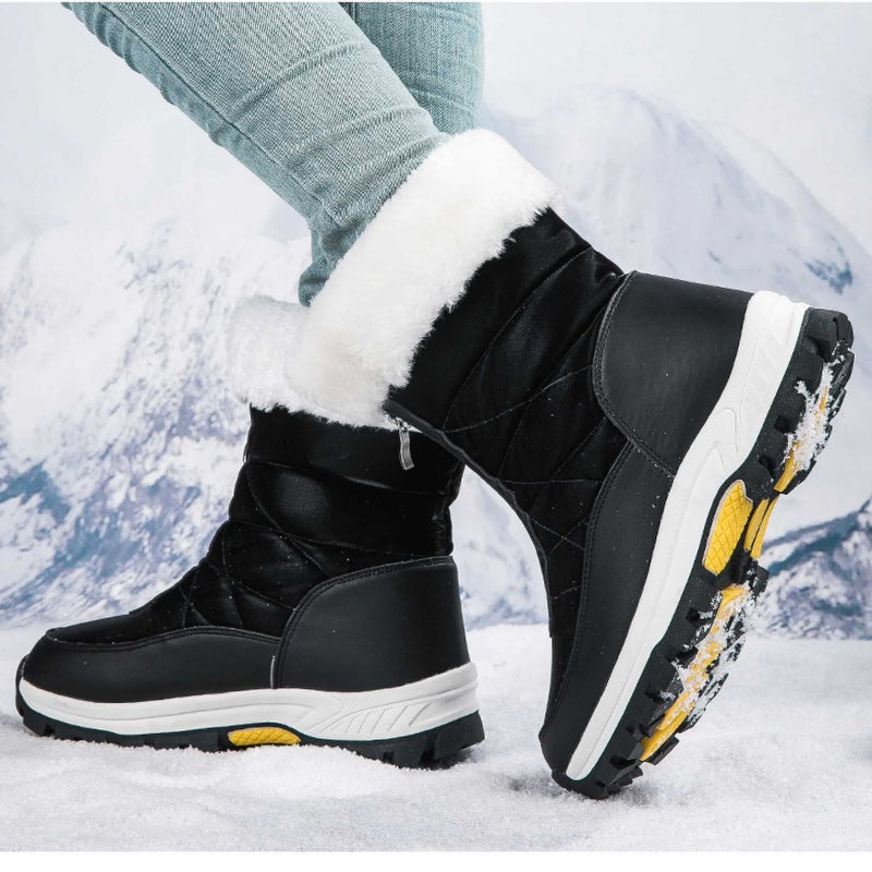 【EU36-42】❄️Botas de invierno para mujer de PU con forro de algodón y forro polar-ES