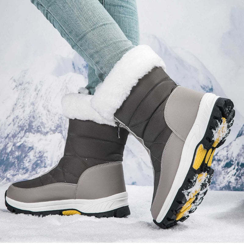 【EU36-42】❄️Botas de invierno para mujer de PU con forro de algodón y forro polar-ES