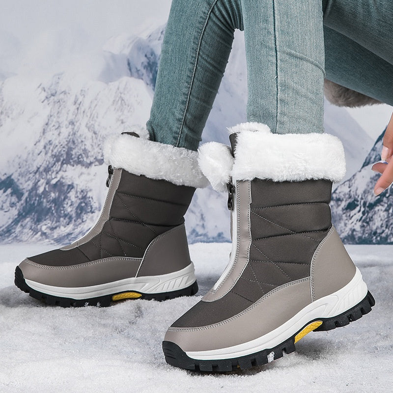 【EU36-42】❄️Botas de invierno para mujer de PU con forro de algodón y forro polar-ES