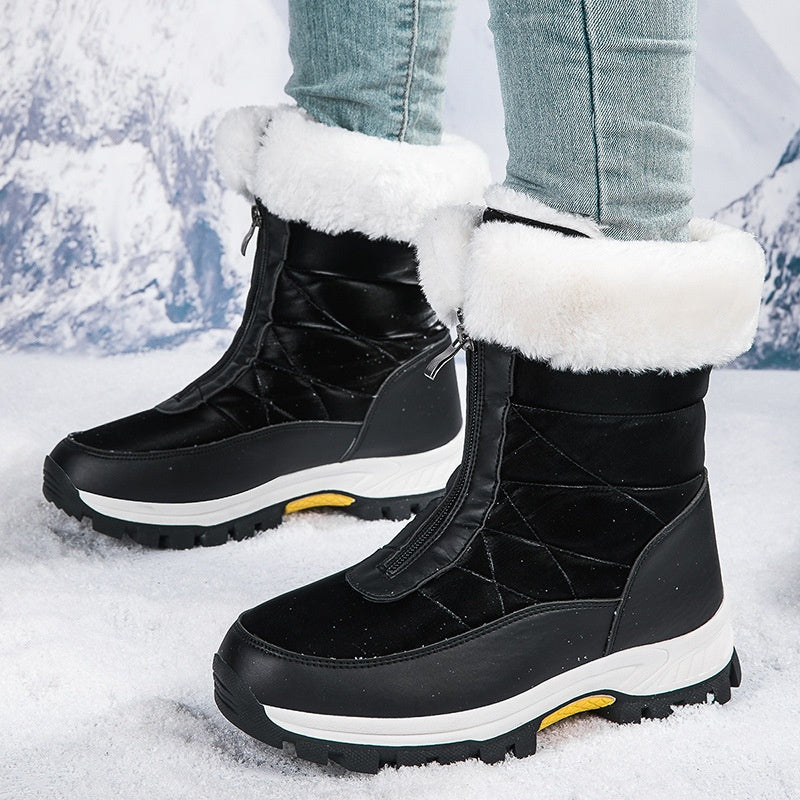 【EU36-42】❄️Botas de invierno para mujer de PU con forro de algodón y forro polar-ES