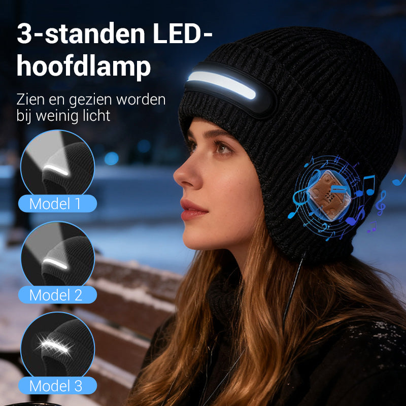 Gorro LED recargable con Bluetooth-ES