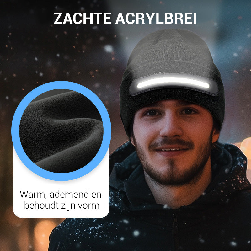 Gorro LED recargable con Bluetooth-ES