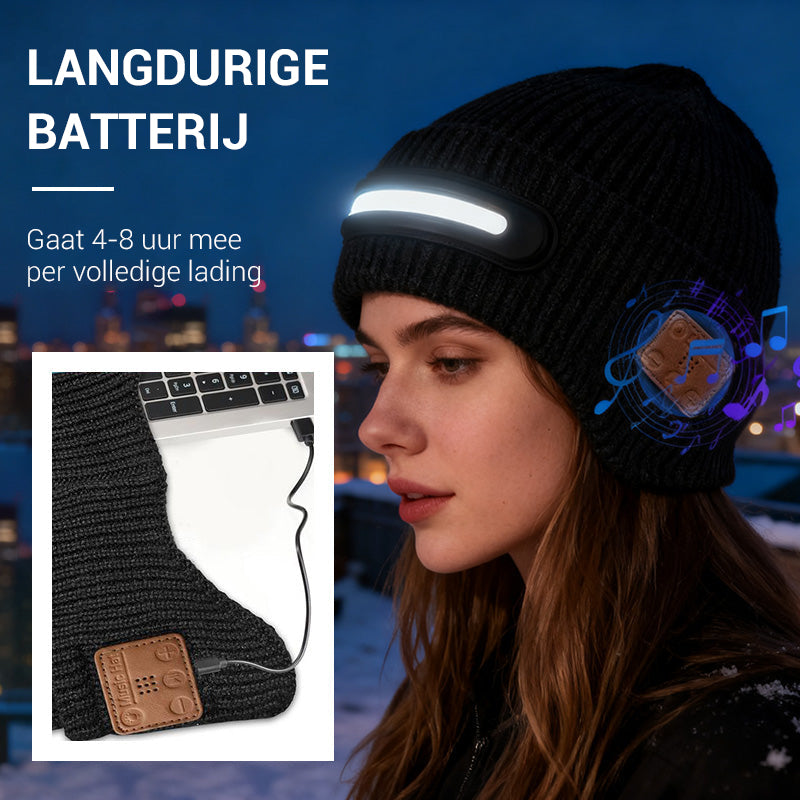 Gorro LED recargable con Bluetooth-ES