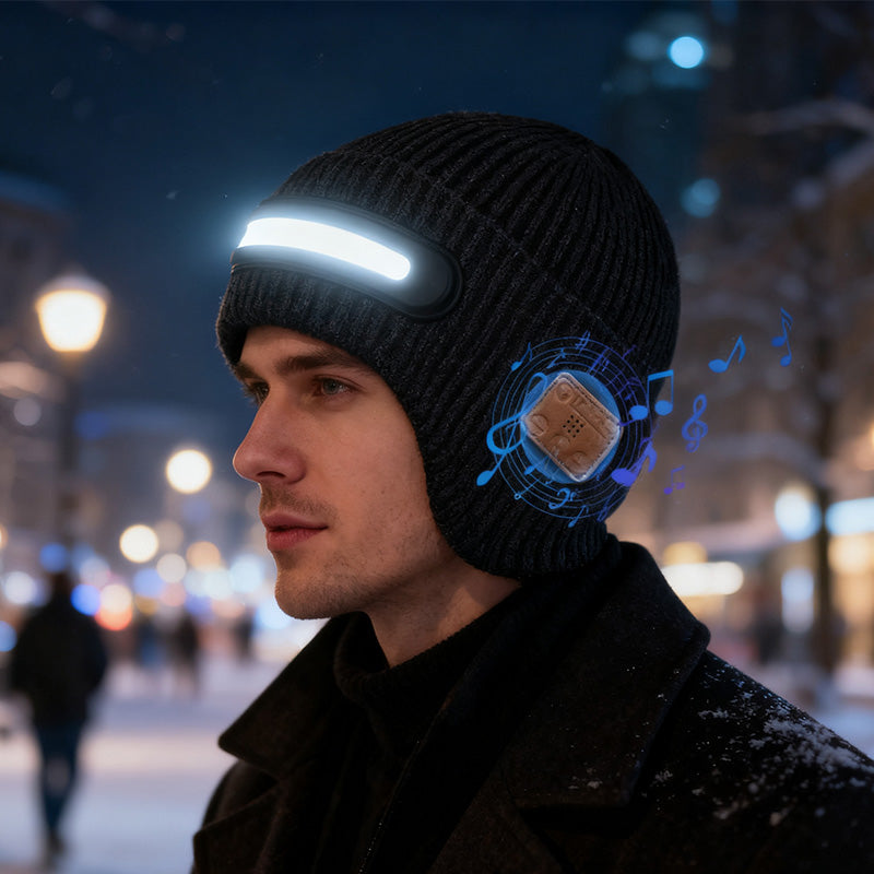 Gorro LED recargable con Bluetooth-ES