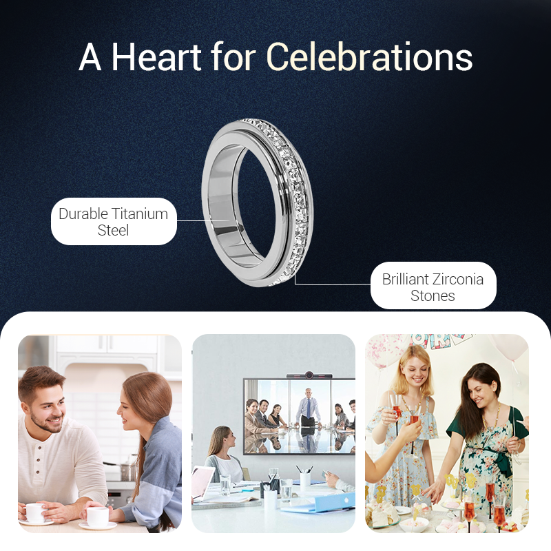 Bisel giratorio de acero de titanio con circonio-ES