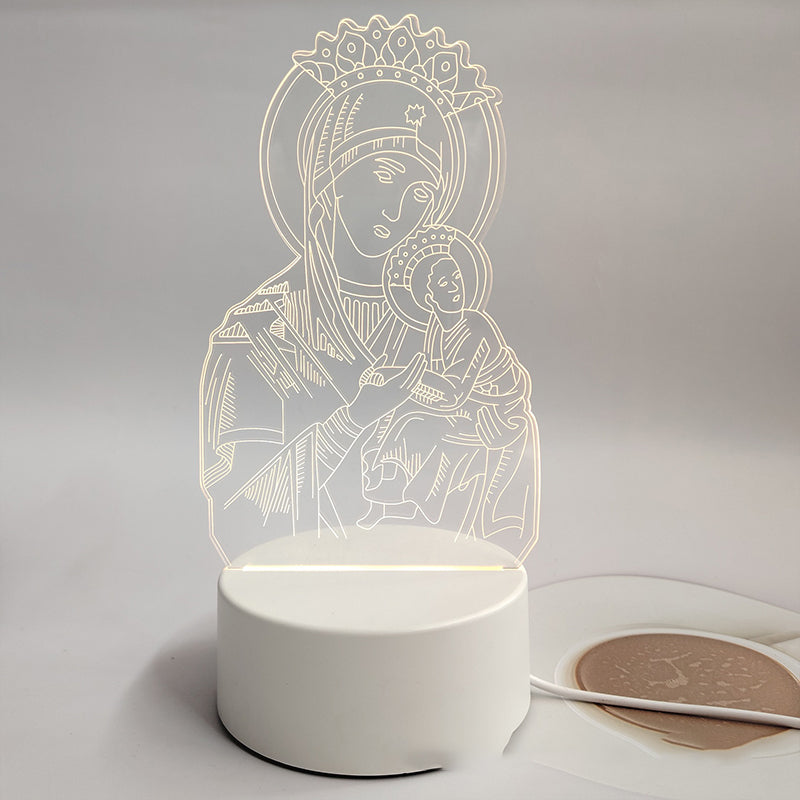 🌙 Paz y fe en una sola luz: lámpara de noche 3D con Jesús-ES