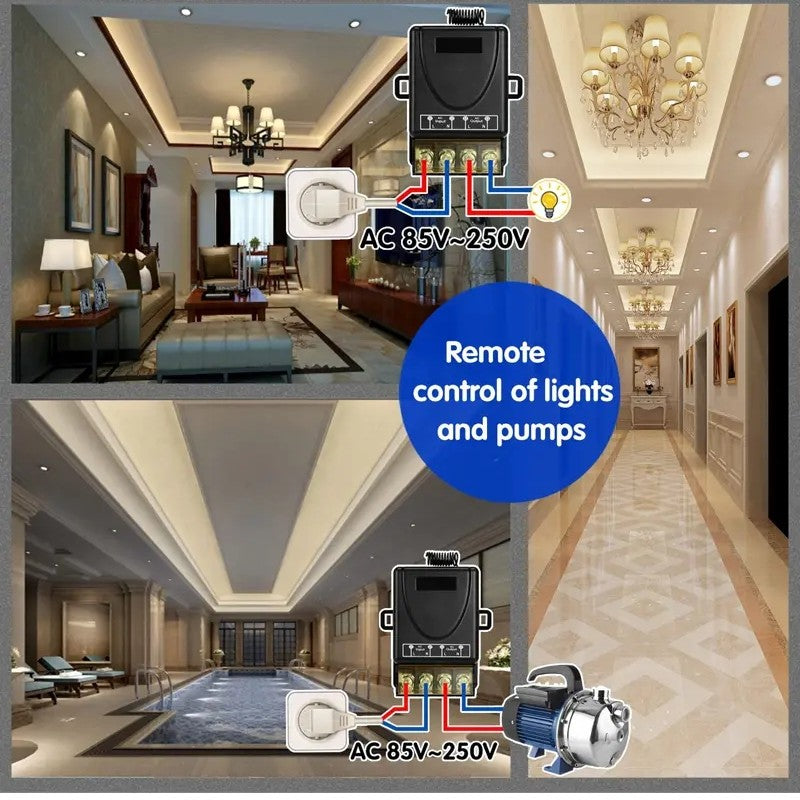 Interruptor y receptor de control remoto inalámbrico, no requiere cableado-ES