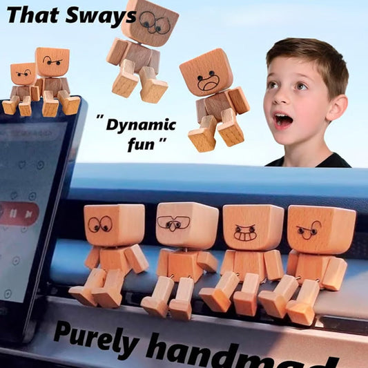 Preslatka mala drvena figurica koja se kreće s 12 različitih izraza lica-HR