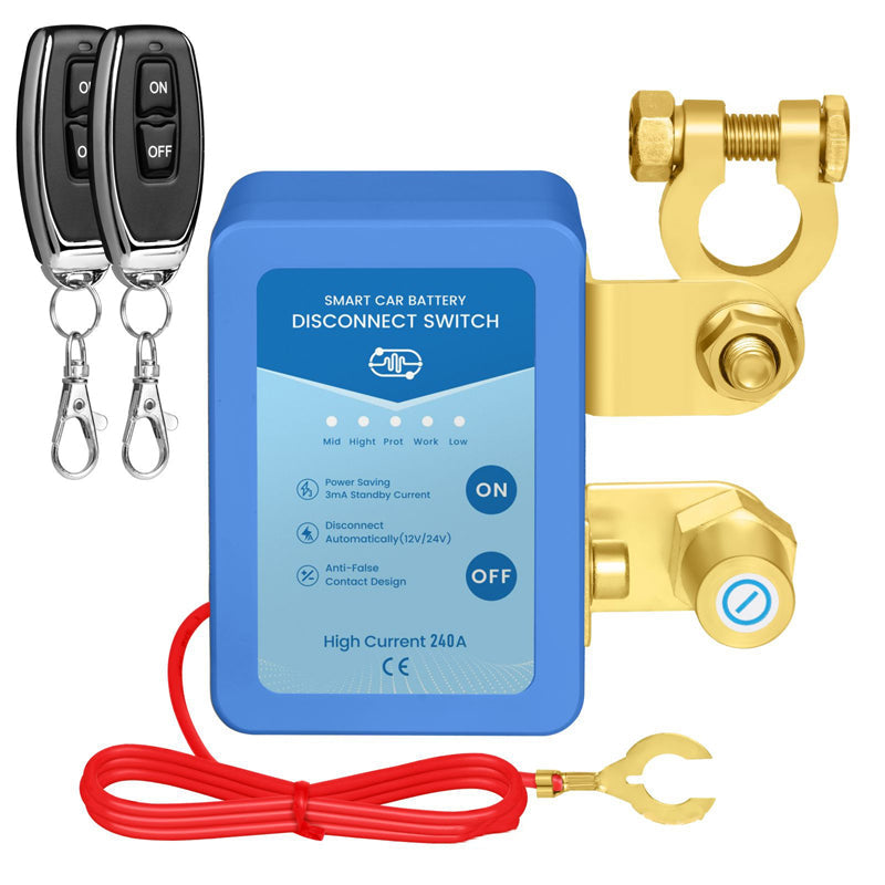🚗⚡Nuotoliniu būdu valdomas 12 V / 24 V automobilio akumuliatoriaus atjungimo jungiklis🔋-LT