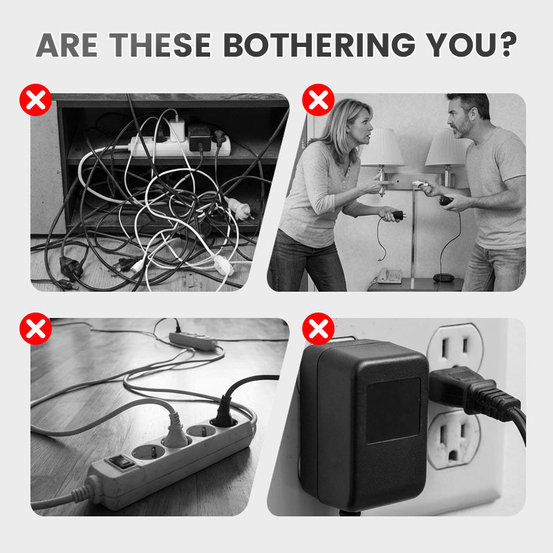 🔌⚡Išmanusis maitinimo laidas su USB prievadais (ES kištukas)-LT