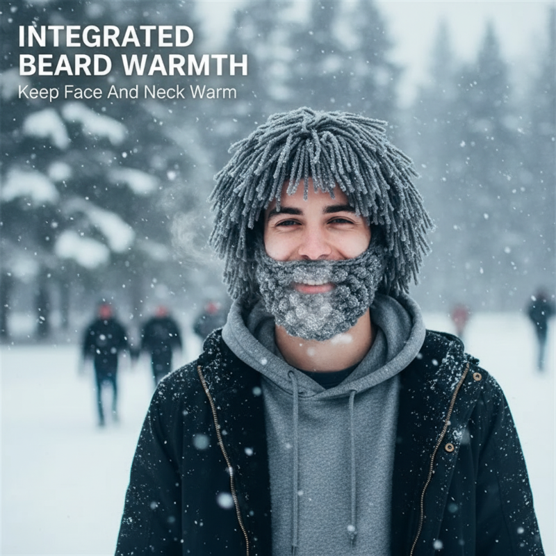 ⏰Kapa v punk stilu s preprosto lasuljo in pleteno brado-SI