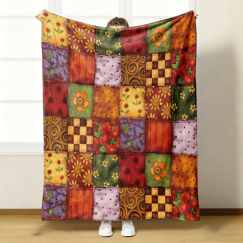 🌼 Jauki ir minkšta flanelinė antklodė su gėlių raštu 🛋️💐-LT