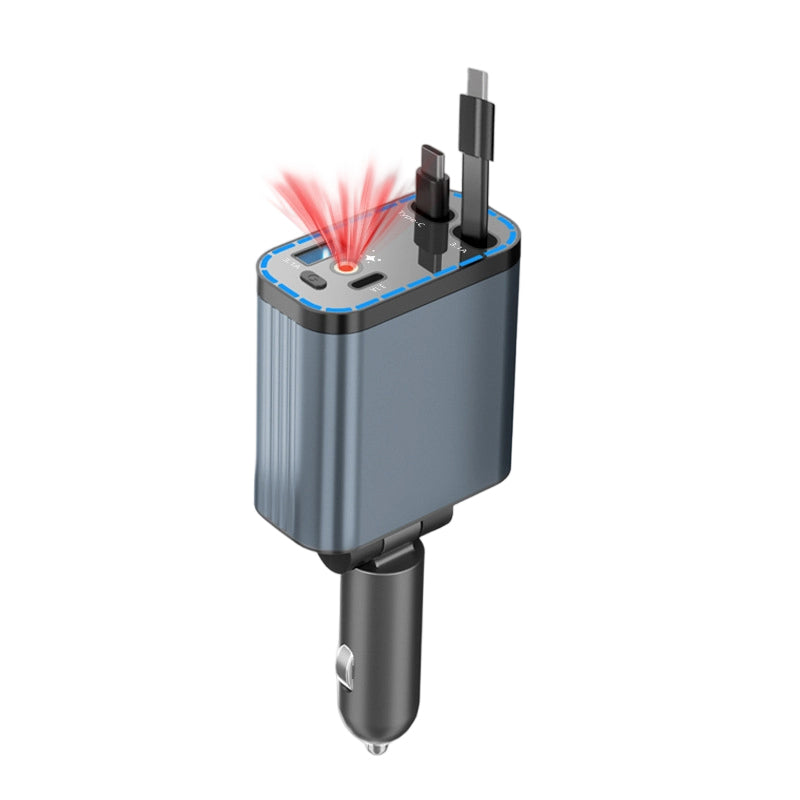 Itin greitas automobilio įkroviklis su ištraukiamais laidais ir Starlight aplinkos apšvietimu-LT