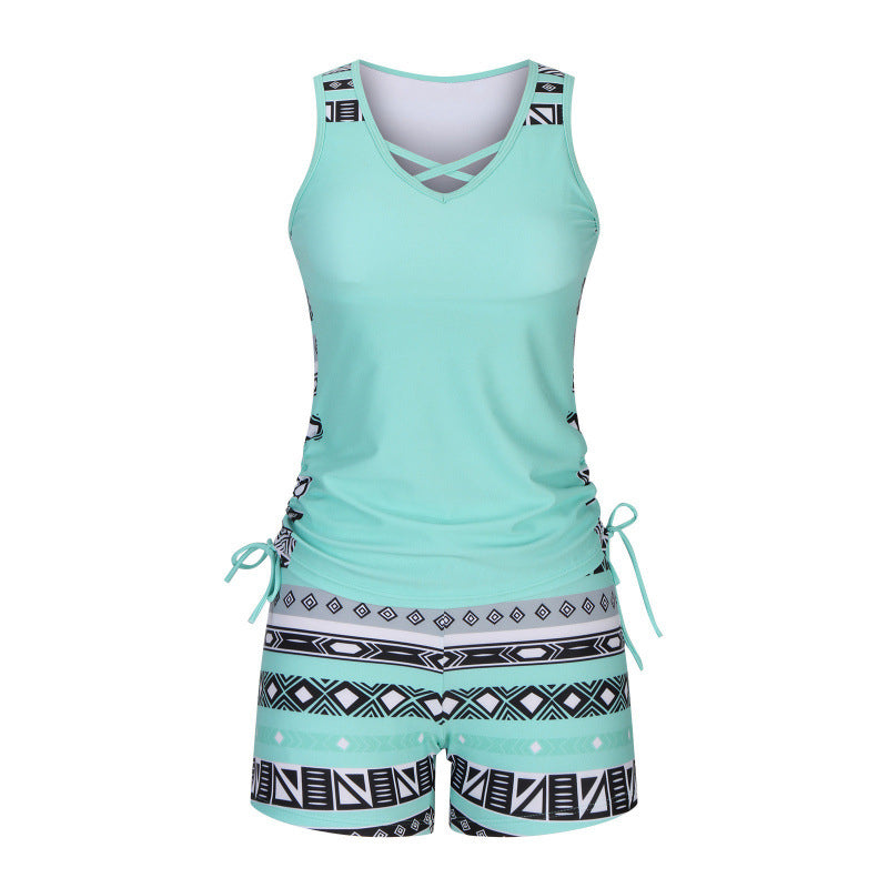 👙S-3XL🏖️Γυναικείο μαγιό tankini δύο τεμαχίων με σχέδιο-GR