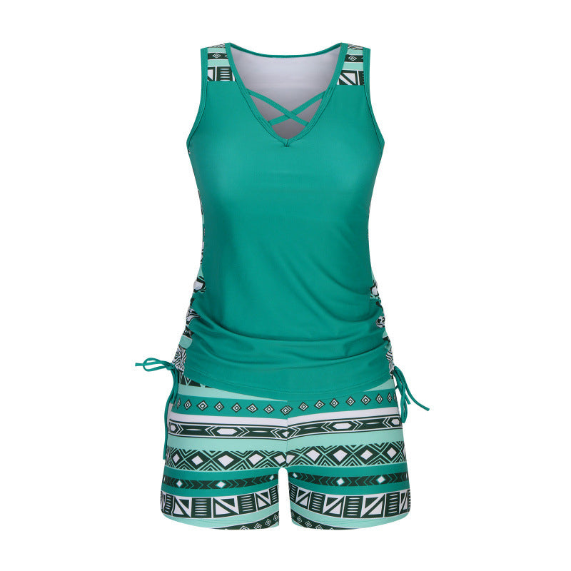 👙S-3XL🏖️Γυναικείο μαγιό tankini δύο τεμαχίων με σχέδιο-GR