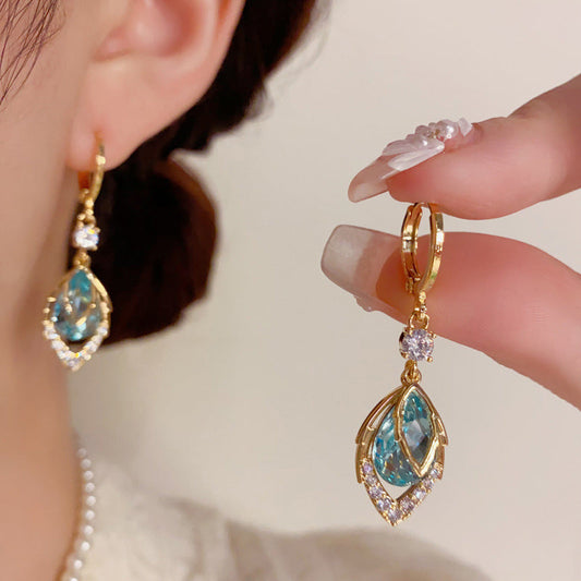 💎 Pendientes colgantes con forma de diamante azul cielo-ES
