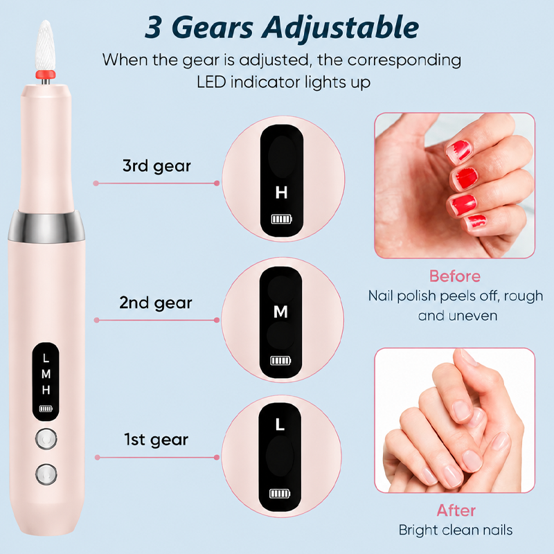 💅🔋 Belaidis elektrinis manikiūras su įkrovimo stovu – mėgaukitės profesionaliu manikiūru namuose! | Nešiojamas, įkraunamas, naudojamas bet kada ✨-LT