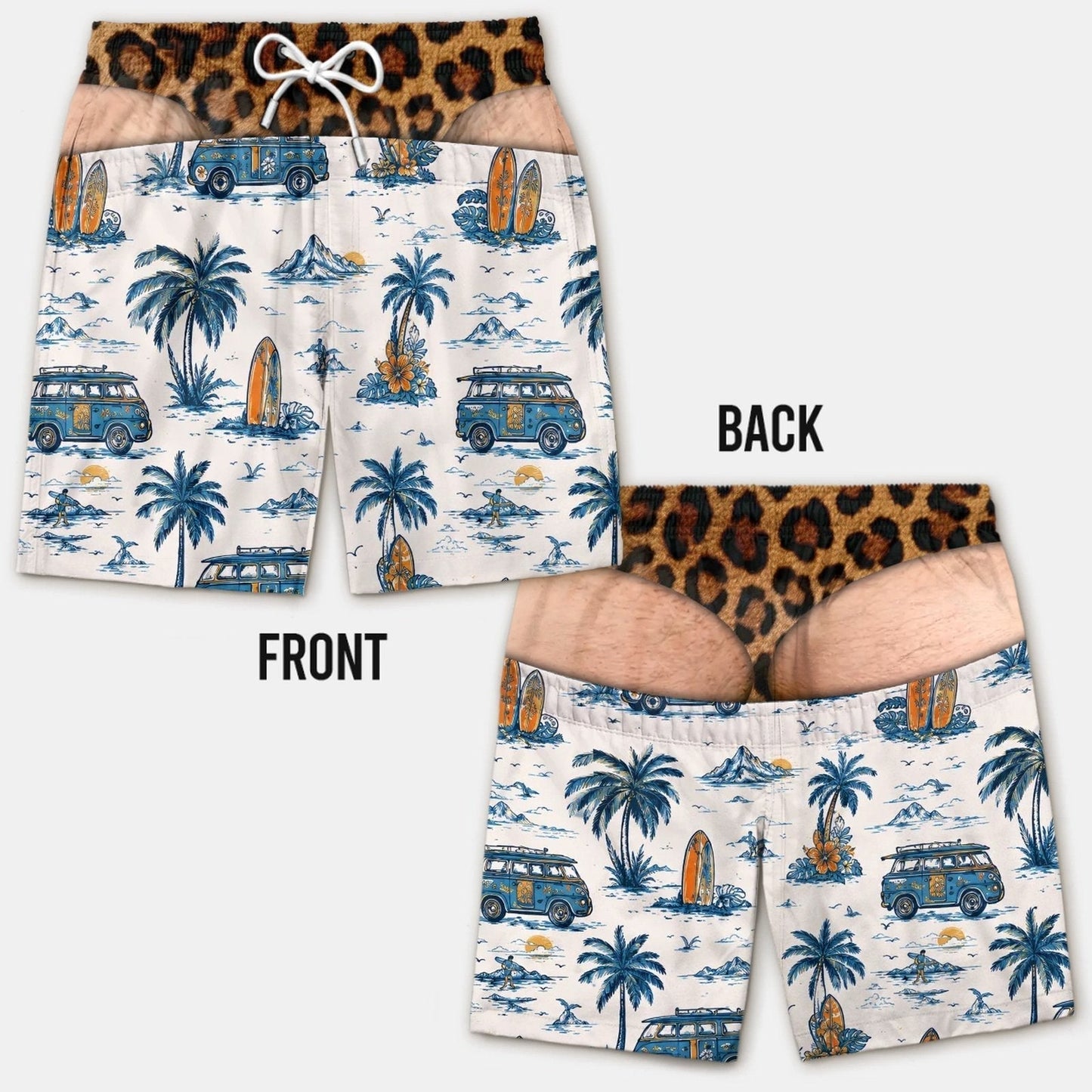 Smešne kopalke z lažno zadnjico - Novelty Prank Beach Shorts for Men-SI