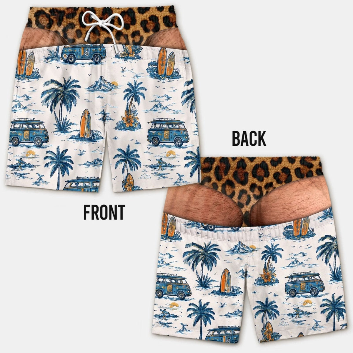 Smešne kopalke z lažno zadnjico - Novelty Prank Beach Shorts for Men-SI
